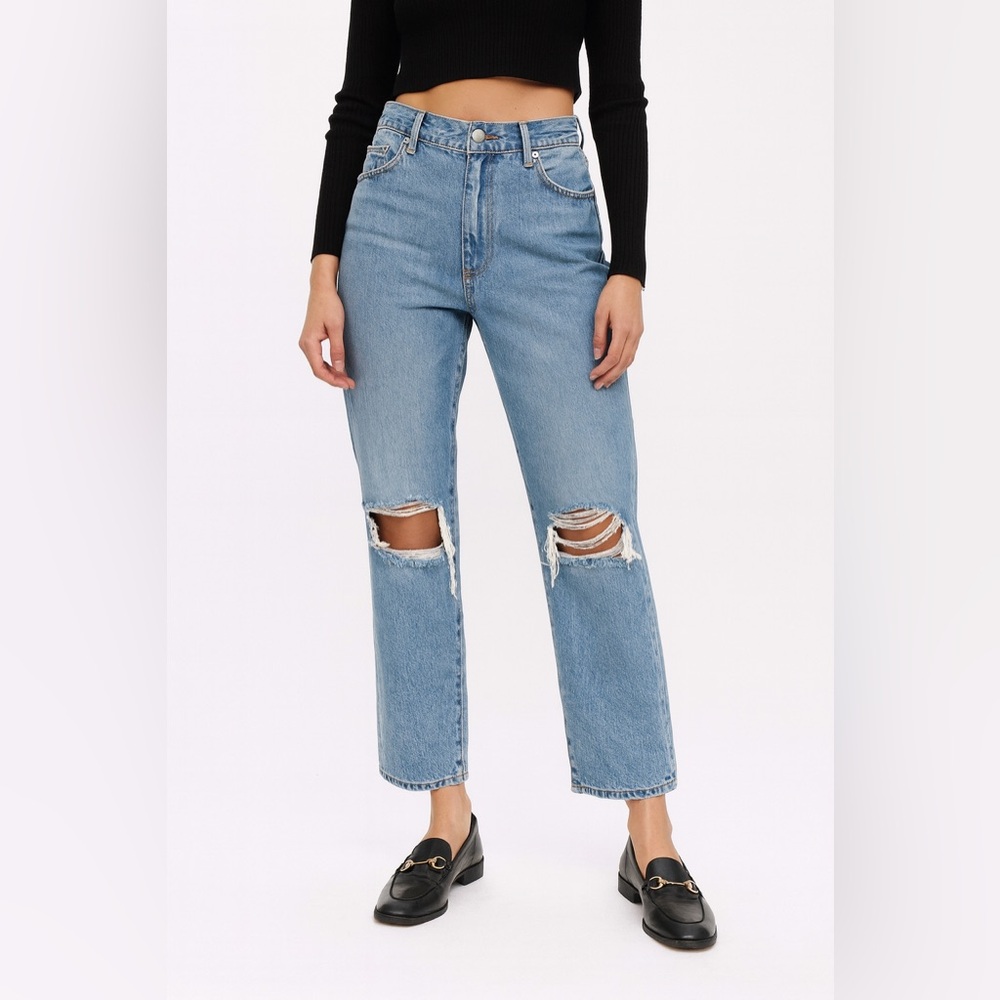 Pistola Cropped Blue Straight Leg Jeans EUC